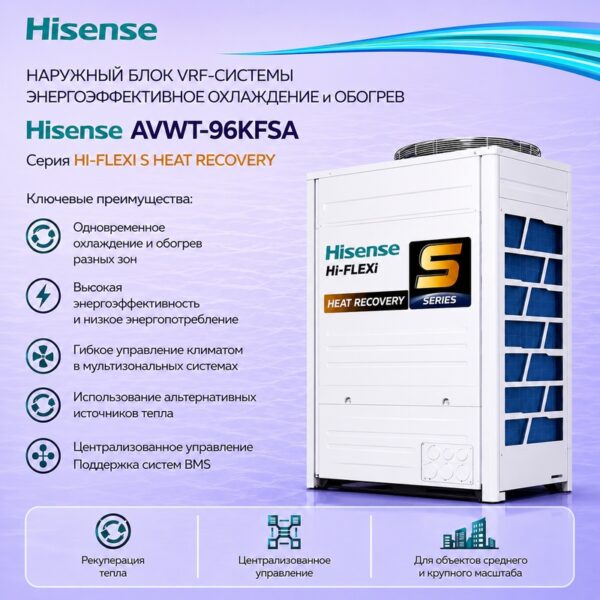 Hisense AVWT-96FKFSA — наружный блок VRF-системы с рекуперацией тепла для энергоэффективного охлаждения