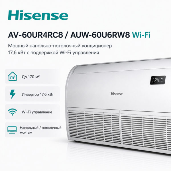 Кондиционер Hisense AUV-60UR4RC8/AUW-60U6RW8 Wi-Fi