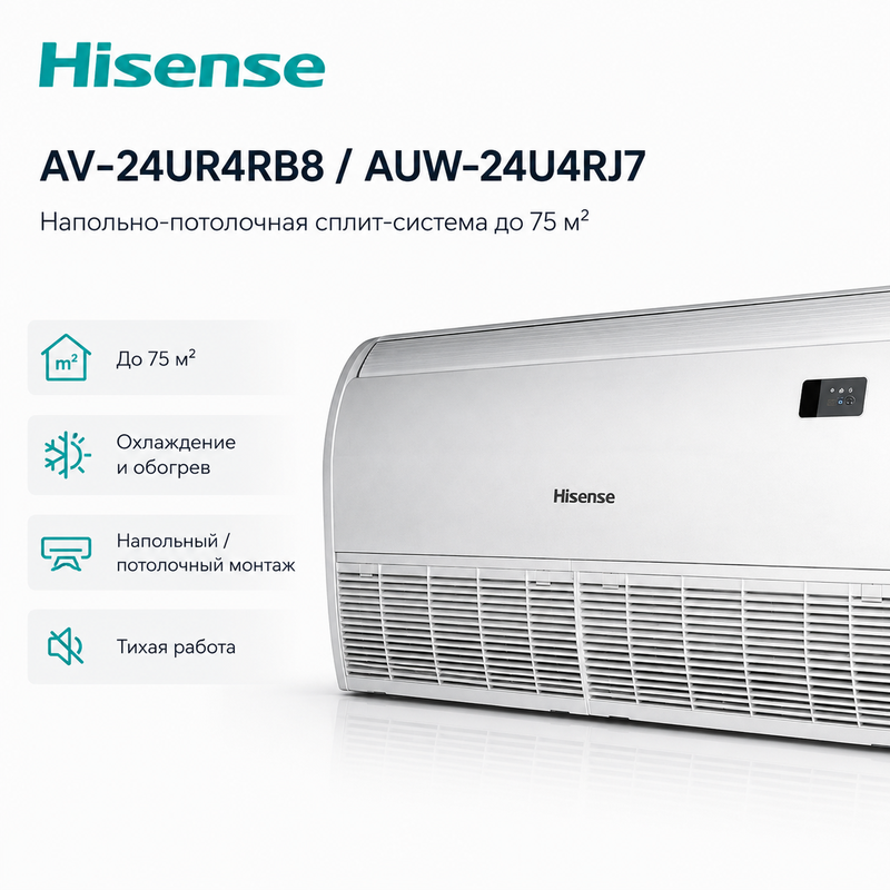 Hisense AVT-24UR4RB8/AUW-24U4RJ7 — напольно-потолочная сплит-система